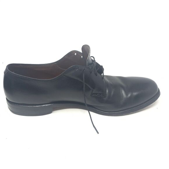 Allen Edmonds Bristol Plain Toe Blucher Leather Sole Black 13 AA Narrow - Picture 4 of 12